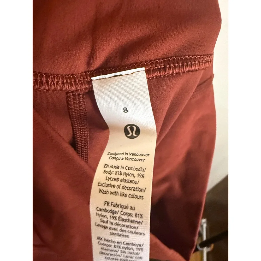 Lululemon Align High Rise Pant Pockets Size 8 Cranberry Charm 28